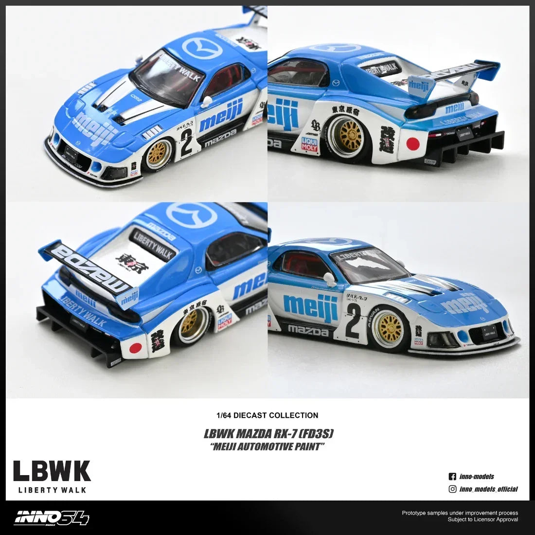 *PRE-ORDER* Mazda RX7 (FD3S) LB-SUPER SILHOUETTE ""MEIJI"" Chase Car 1/6", 1:64 Scale — image 6