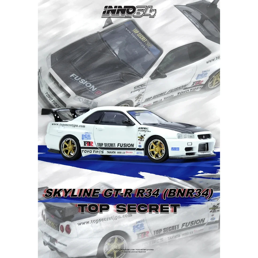 Top Secret R34 GT-R, 1:64 Scale (White) — image 1