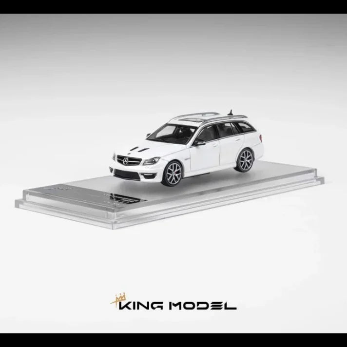 *PRE-ORDER* Mercedes Benz AMG C63 Wagon White (Limited to 500pcs), 1:64 Scale — image 1