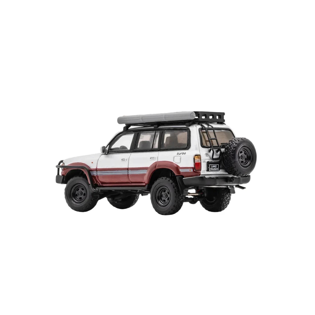 Toyota Land Cruiser LC80 Modified with Off-Road Accessories,1:64 Scale (Silver & Maroon) — image 2
