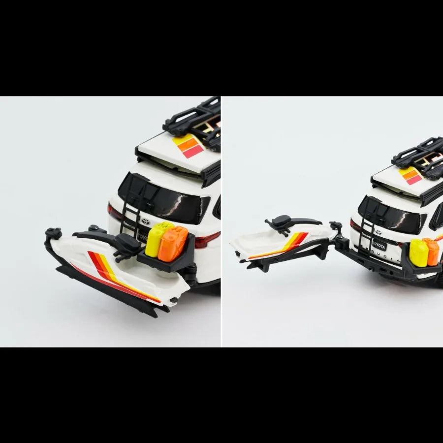 *PRE-ORDER* Toyota Sequoia TRD Pro with Boat, Bicycle & Other Accessories Included, 1:64 Scale (Beige) — image 2