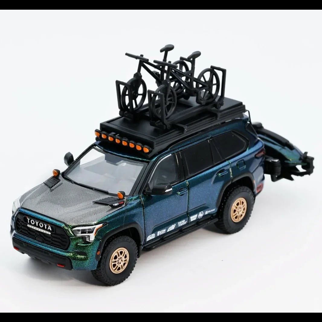 *PRE-ORDER* Toyota Sequoia TRD Pro with Boat, Bicycle & Other Accessories Included Magic Green, 1:64 Scale (Chameleon Green) — image 4