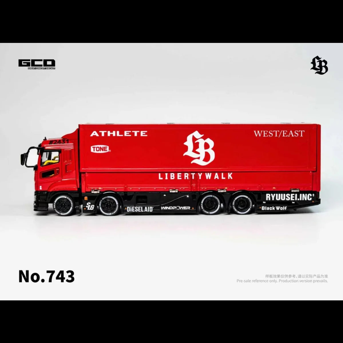 *PRE-ORDER* LBWK TRUCKS Mitsubishi Fuso Super Great - Super Silhouette, 1:64 Scale (Red & Black) — image 2