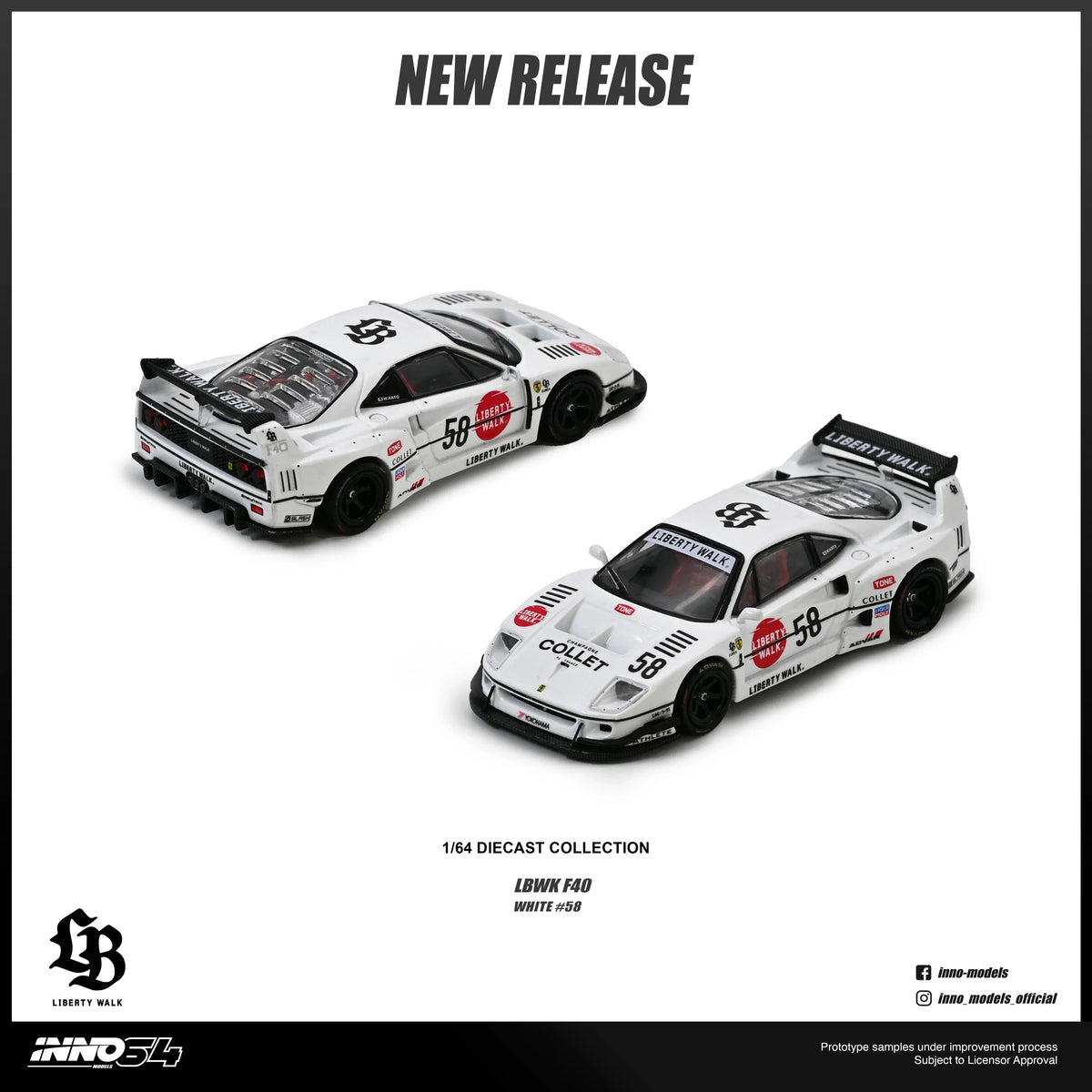 LBWK F40 (White), 1:64 Scale (Chance of Red Chase Car) — image 1