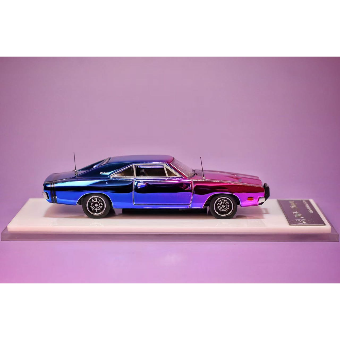 *PRE-ORDER* Dodge Charger 1969, 1:64 Scale (Chrome Magic Blue) — image 3