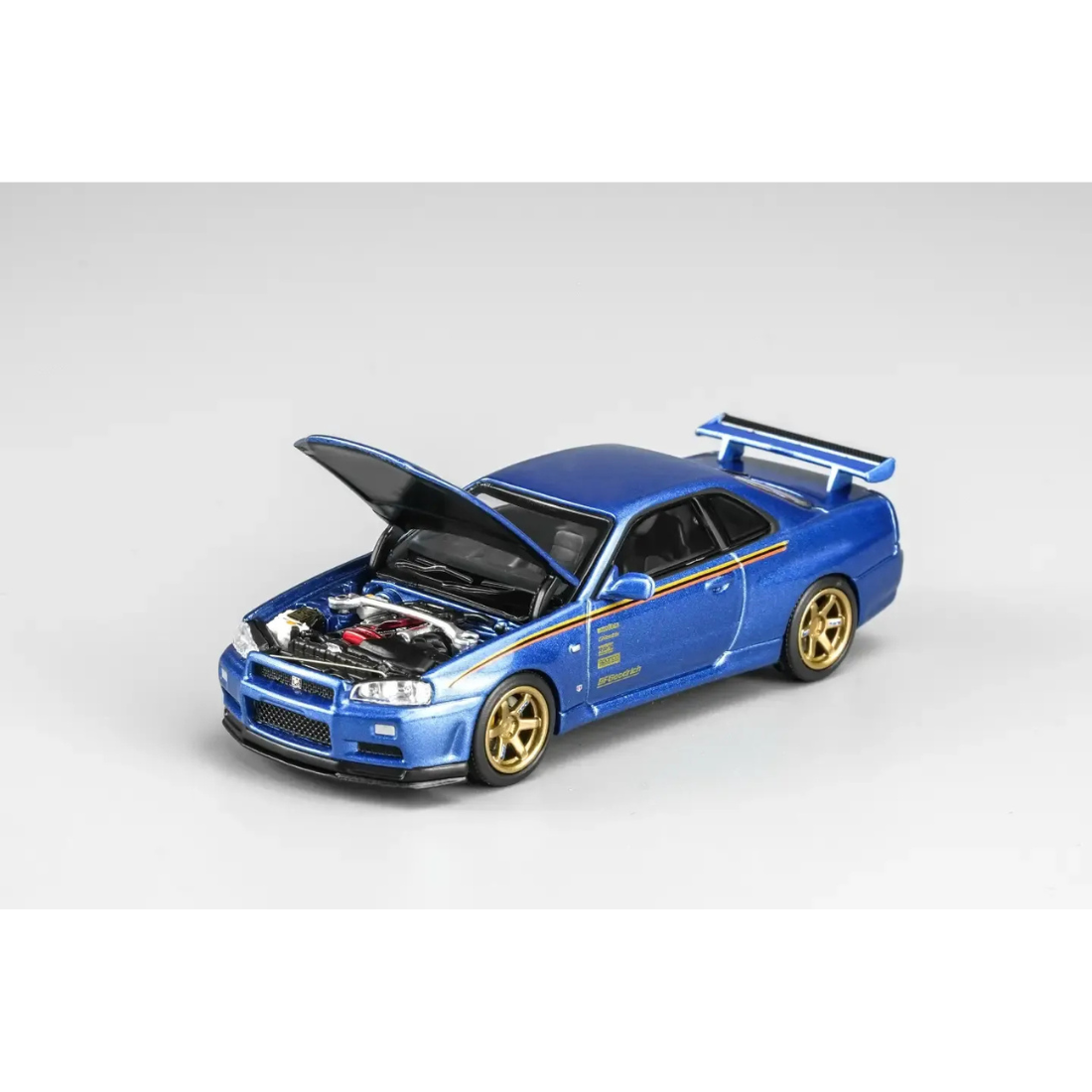 *HKTCS 2026* Nissan Skyline GT-R R34 Customized Bayside Blue (Limited to 399pcs), 1:64 Scale — image 2