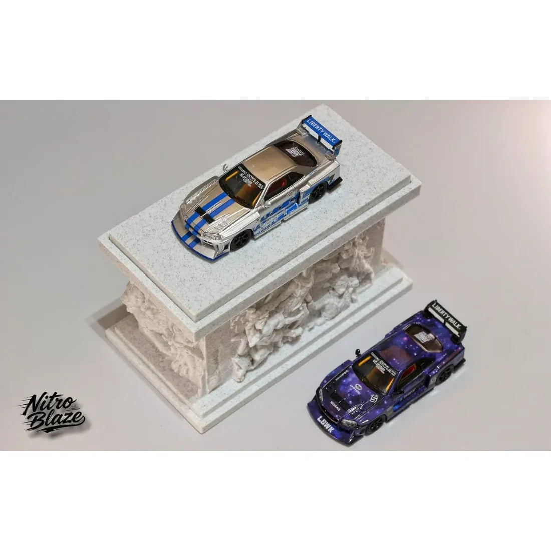 *PRE-ORDER* Skyline ER34, LB-Super Silhourte Wide Body (Removable Hood & 1 Transparent Hood Included) Silver Swirl, 1:64 Scale — image 3