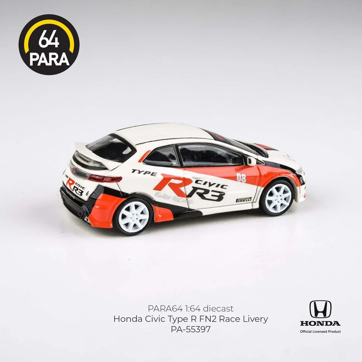Honda Civic Type R FN2 Race Livery 2007, 1:64 Scale (White) — image 2