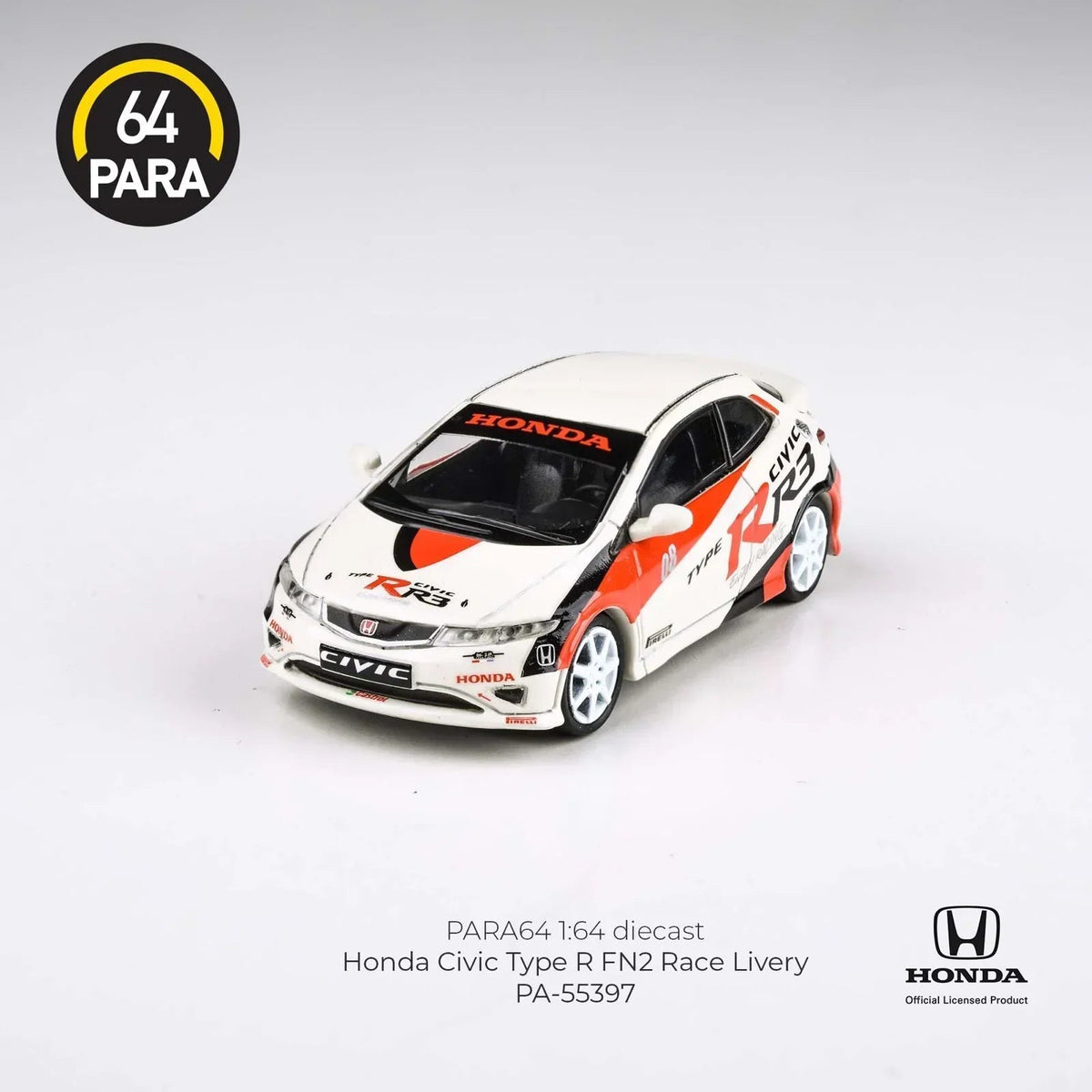 Honda Civic Type R FN2 Race Livery 2007, 1:64 Scale (White) — image 3