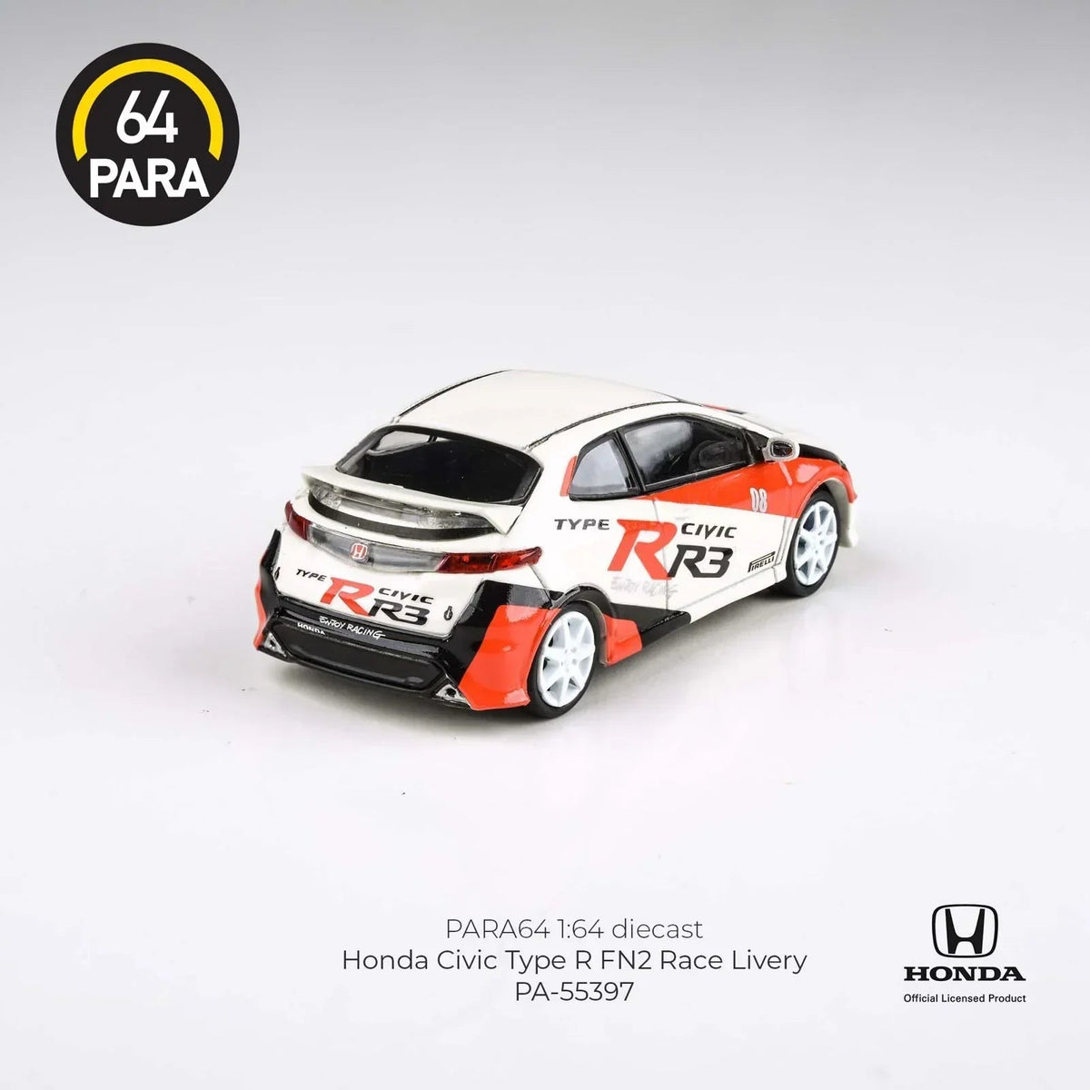 Honda Civic Type R FN2 Race Livery 2007, 1:64 Scale (White) — image 4