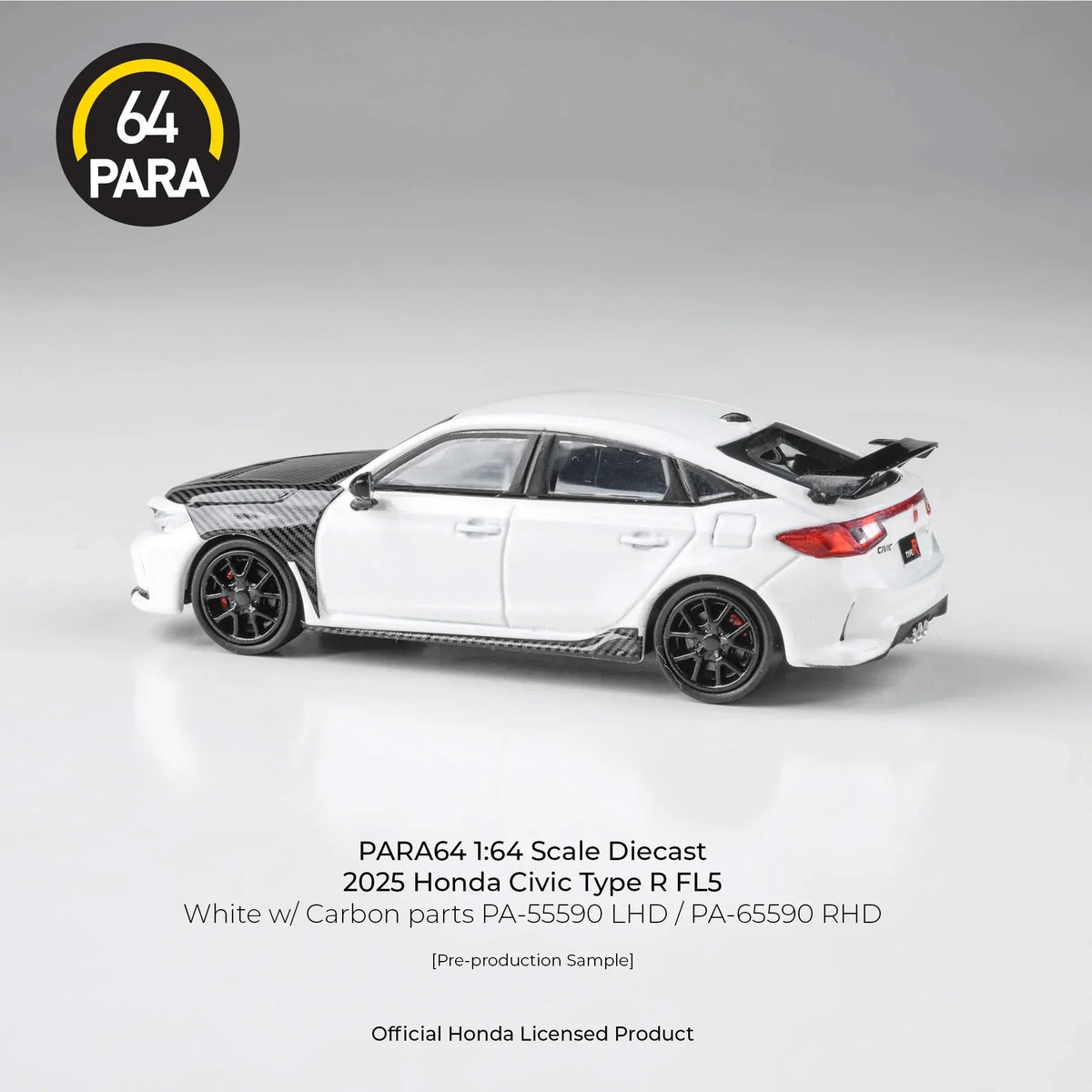 Honda Civic Type-R FL5 W/ Carbon Parts '25 , 1:64 Scale (White) — image 3