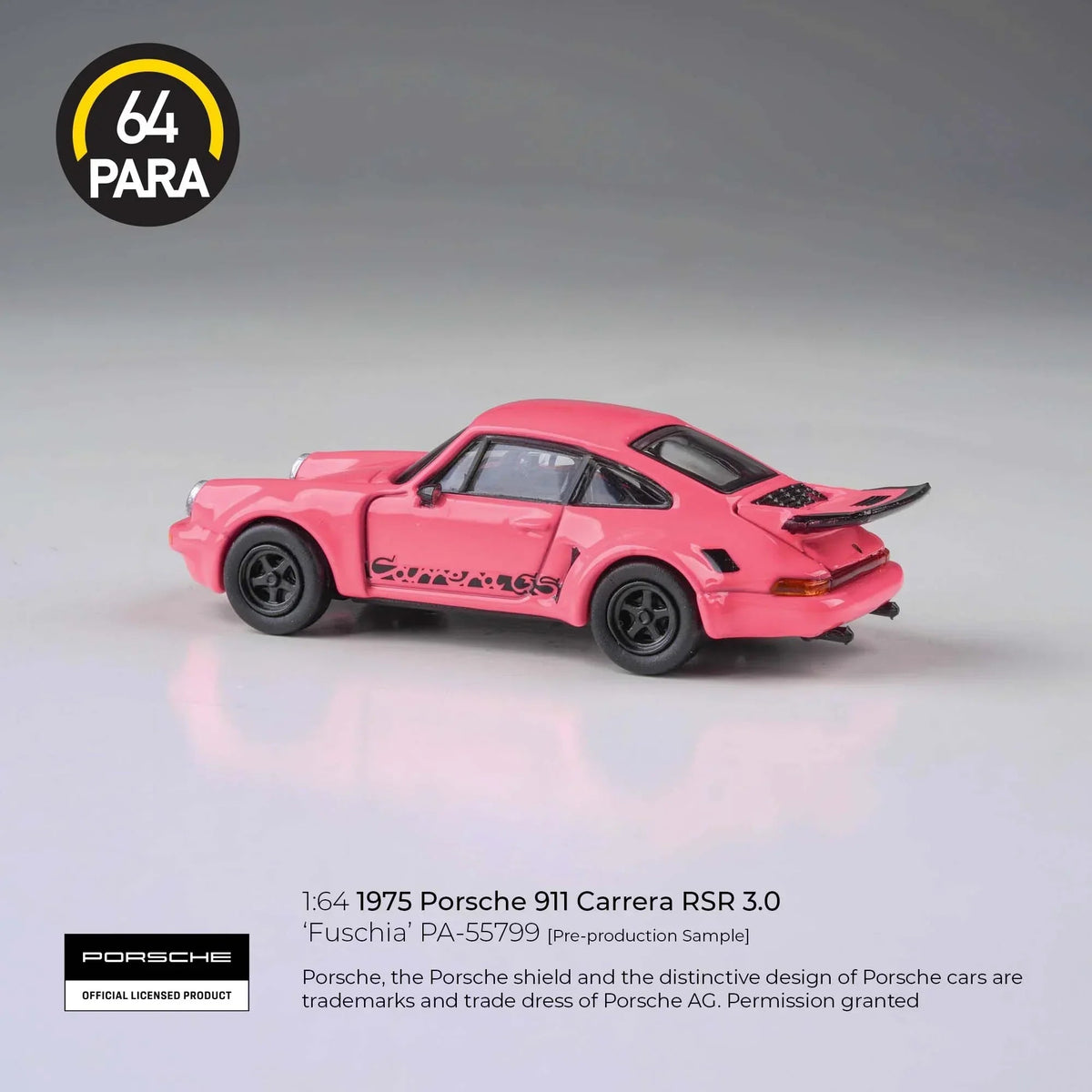 Porsche diecast 911 Carrera 3.0 RSR, 1:64 Scale (Pink) — image 3