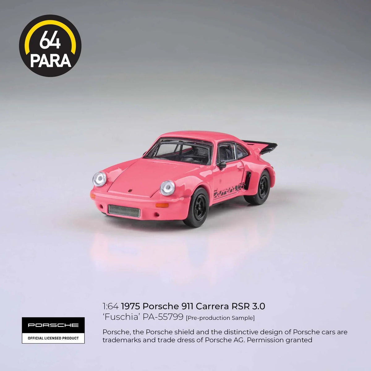 Porsche diecast 911 Carrera 3.0 RSR, 1:64 Scale (Pink) — image 2