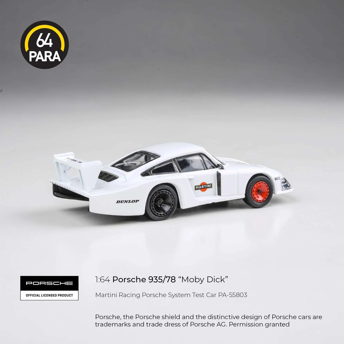 Porsche diecast 935/78 "Moby Dick", 1:64 Scale (White) — image 3