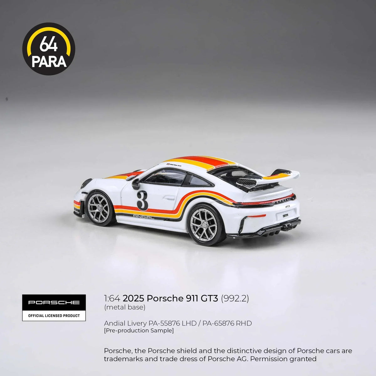 Porsche diecast911 GT3 (992.2) 2025, 1:64 Scale (Multicolor) — image 2