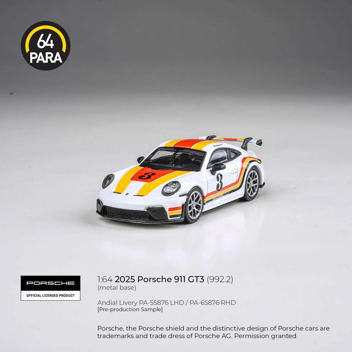 Porsche diecast911 GT3 (992.2) 2025, 1:64 Scale (Multicolor) — image 4