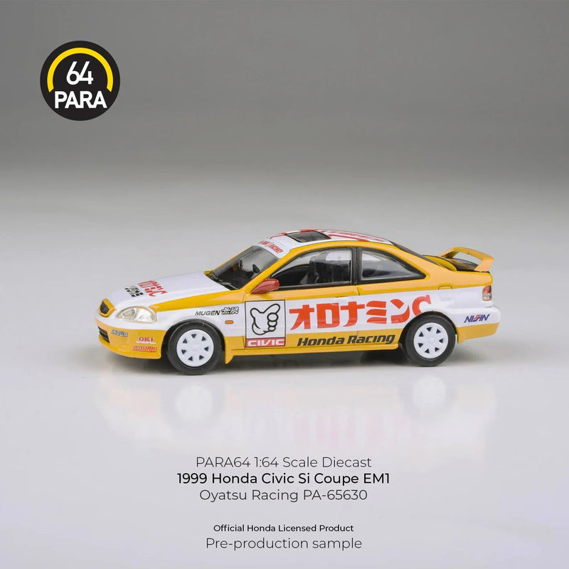 Honda Civic EM1 Oyatsu Racing 1999, 1:64 Scale (Yellow) — image 2