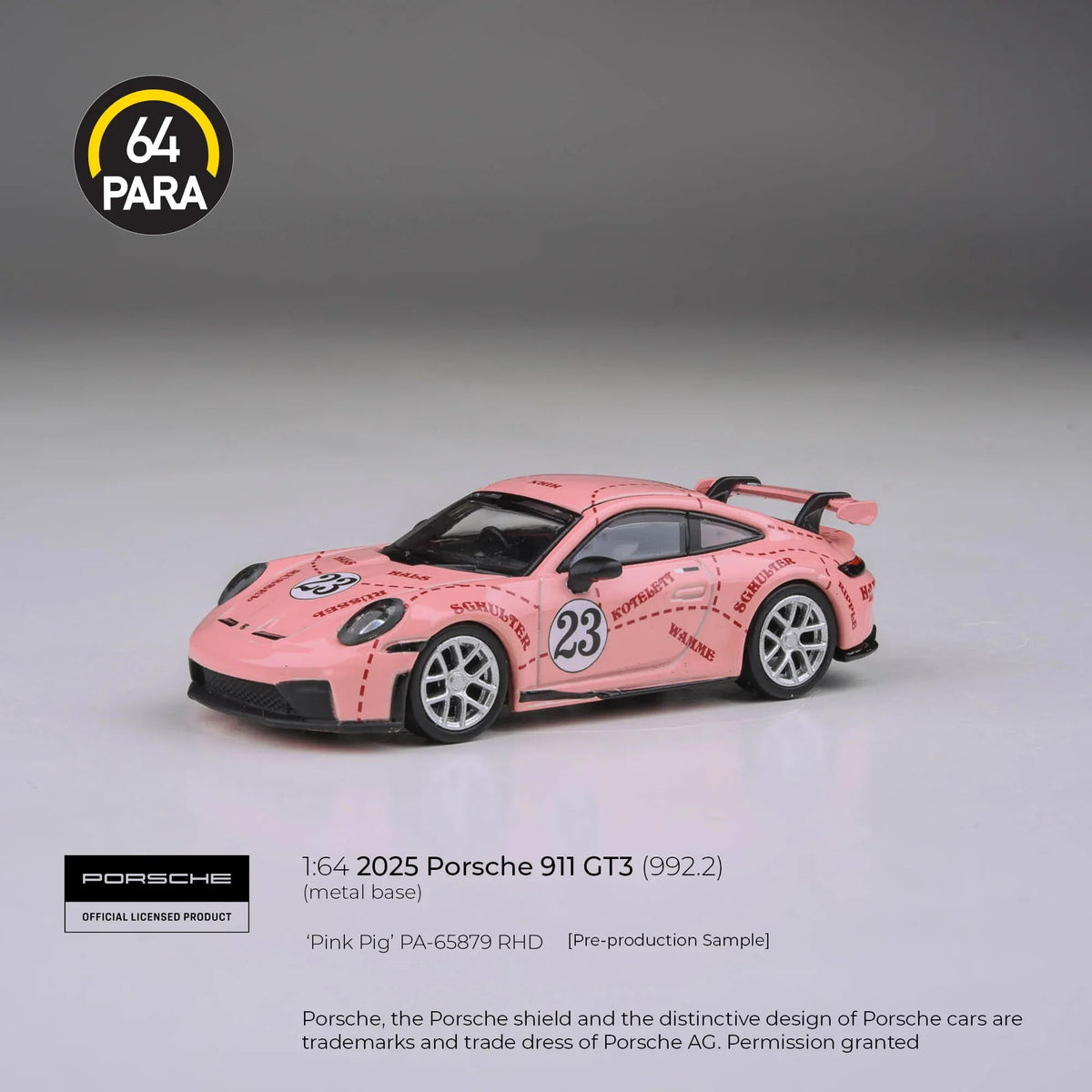*PRE-ORDER* Porsche diecast 911 GT3 (992.2) Pink Pig 2026, 1:64 Scale — image 1