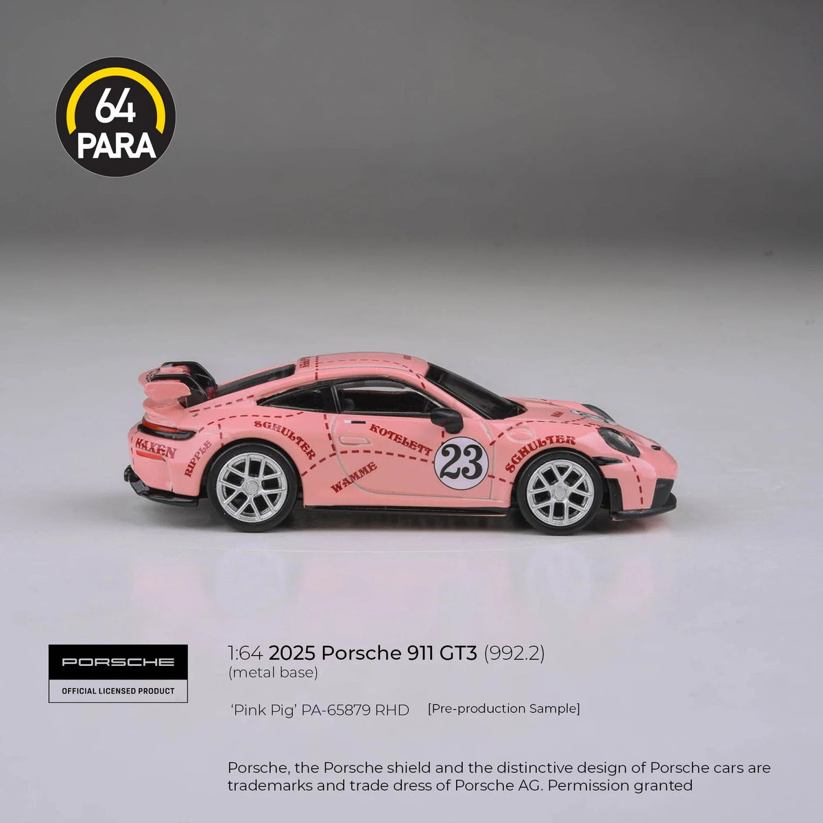 *PRE-ORDER* Porsche diecast 911 GT3 (992.2) Pink Pig 2026, 1:64 Scale — image 4