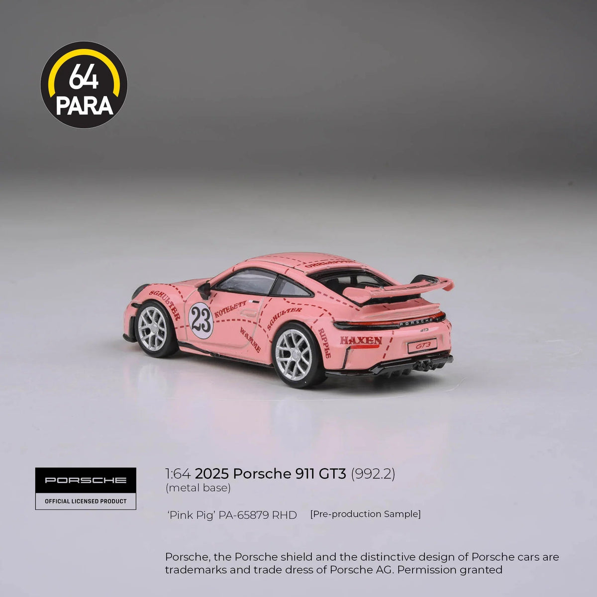 *PRE-ORDER* Porsche diecast 911 GT3 (992.2) Pink Pig 2026, 1:64 Scale — image 3