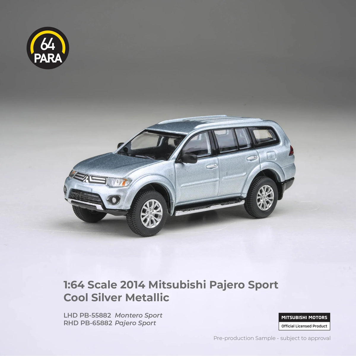 *PRE-ORDER* Mitsubishi Pajero Sport Cool 2014, 1:64 Scale (Silver Metallic) — image 1