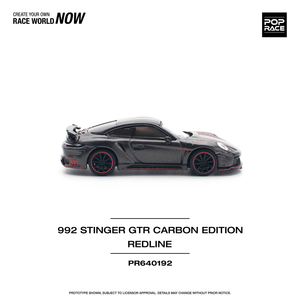 Porsche diecast 992 Stinger GTR Carbon Edition, 1:64 Scale (Black) — image 3