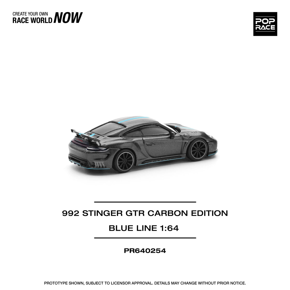 Porsche diecast 992 Stinger GTR Carbon Edition, 1:64 Scale (Black) — image 5