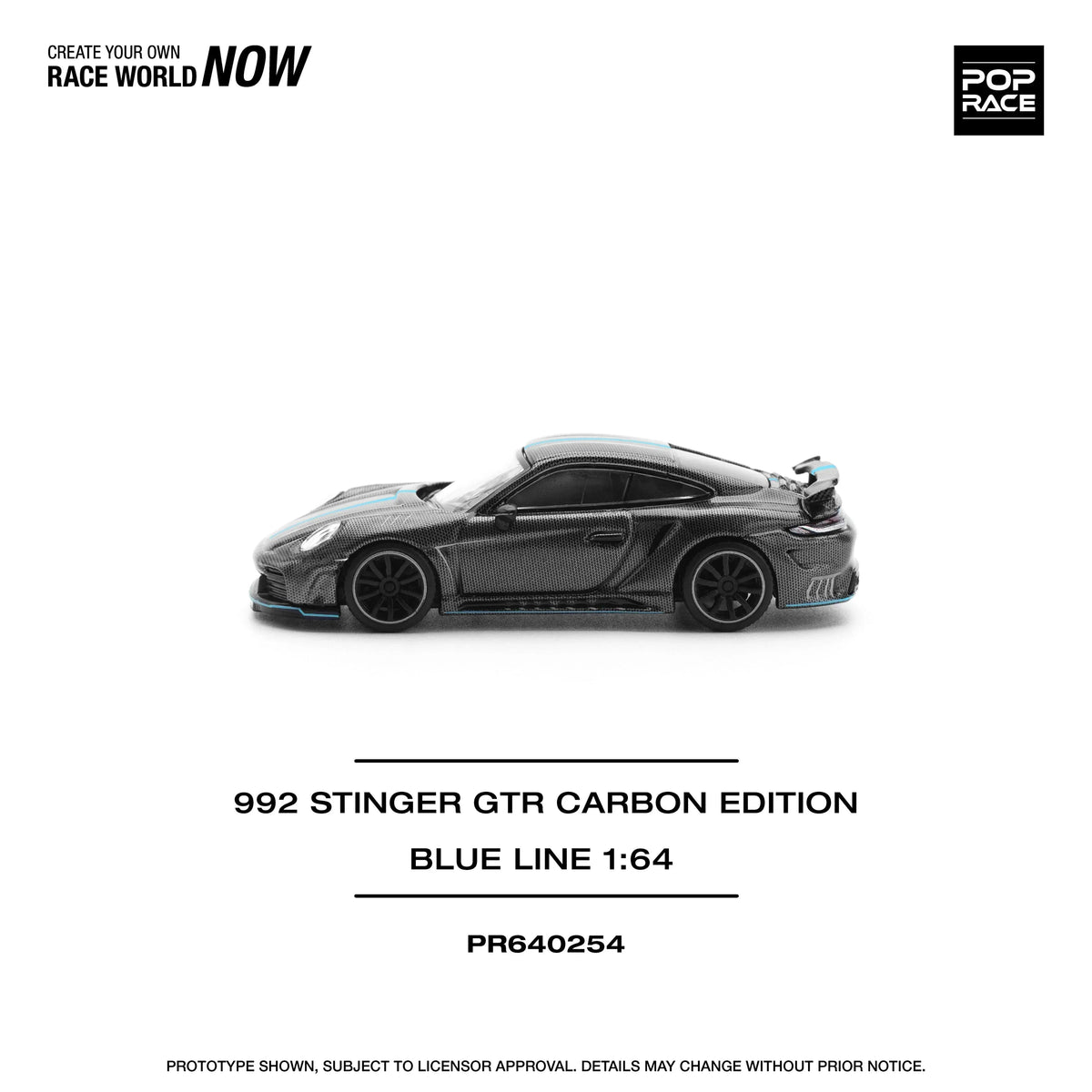 Porsche diecast 992 Stinger GTR Carbon Edition, 1:64 Scale (Black) — image 2