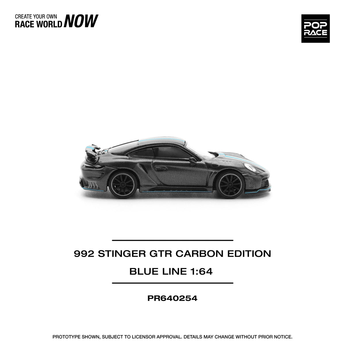Porsche diecast 992 Stinger GTR Carbon Edition, 1:64 Scale (Black) — image 4