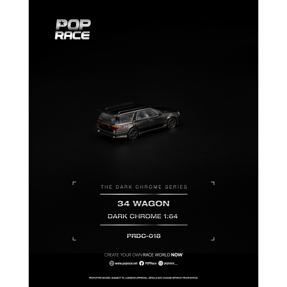 *PRE-ORDER* R34 WAGON, 1:64 Scale (Dark Chrome) — image 2
