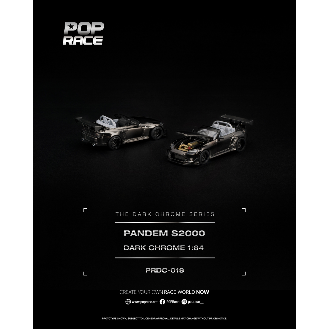 *PRE-ORDER* Pandem S2000, 1:64 Scale (Dark Chrome) — image 3