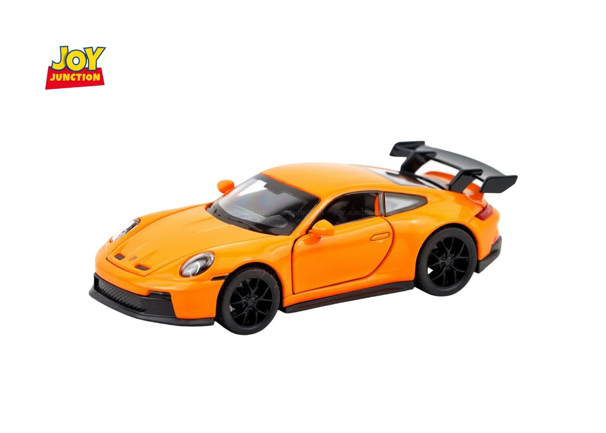Porche 911 GT2 Pullback Toy Car - Light, Sound with Openable Doors, 1:32 Scale (Orange) — image 1