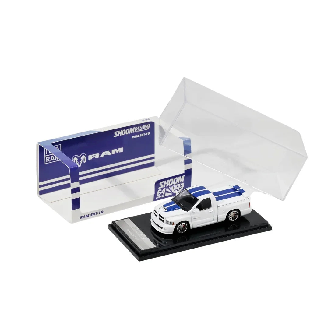 Dodge Ram SRT-10 (2003), 1:64 Scale (White with Blue Stripes) — image 4