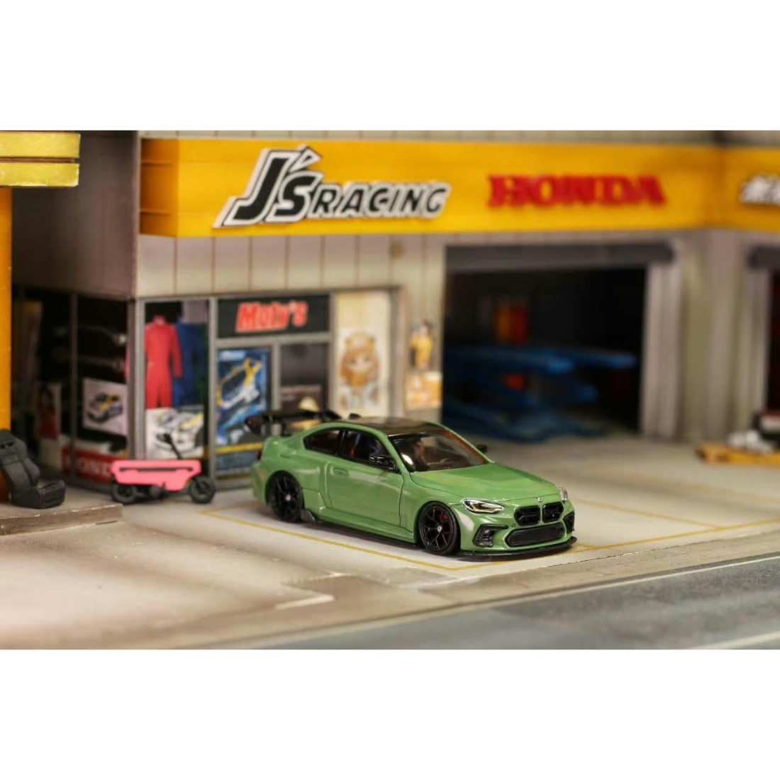 *PRE-ORDER* BMW M4 G82 GTR Edition, Adro Body Kit Wild Body, 1:64 Scale (Olive Green) — image 3