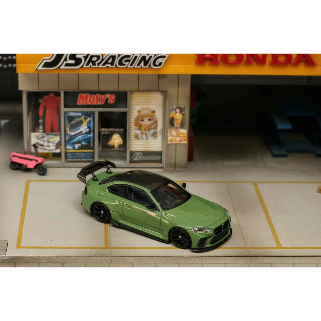 *PRE-ORDER* BMW M4 G82 GTR Edition, Adro Body Kit Wild Body, 1:64 Scale (Olive Green) — image 2