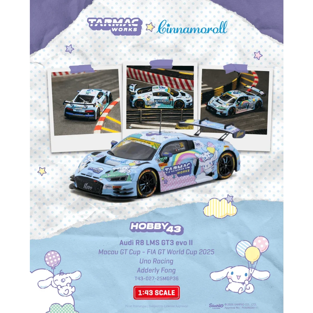*PRE-ORDER* Audi R8 LMS GT3 EVO II Macau GT Cup - FIA GT World Cup 2025 Uno Racing Adderly Fong, 1:43 Scale — image 1