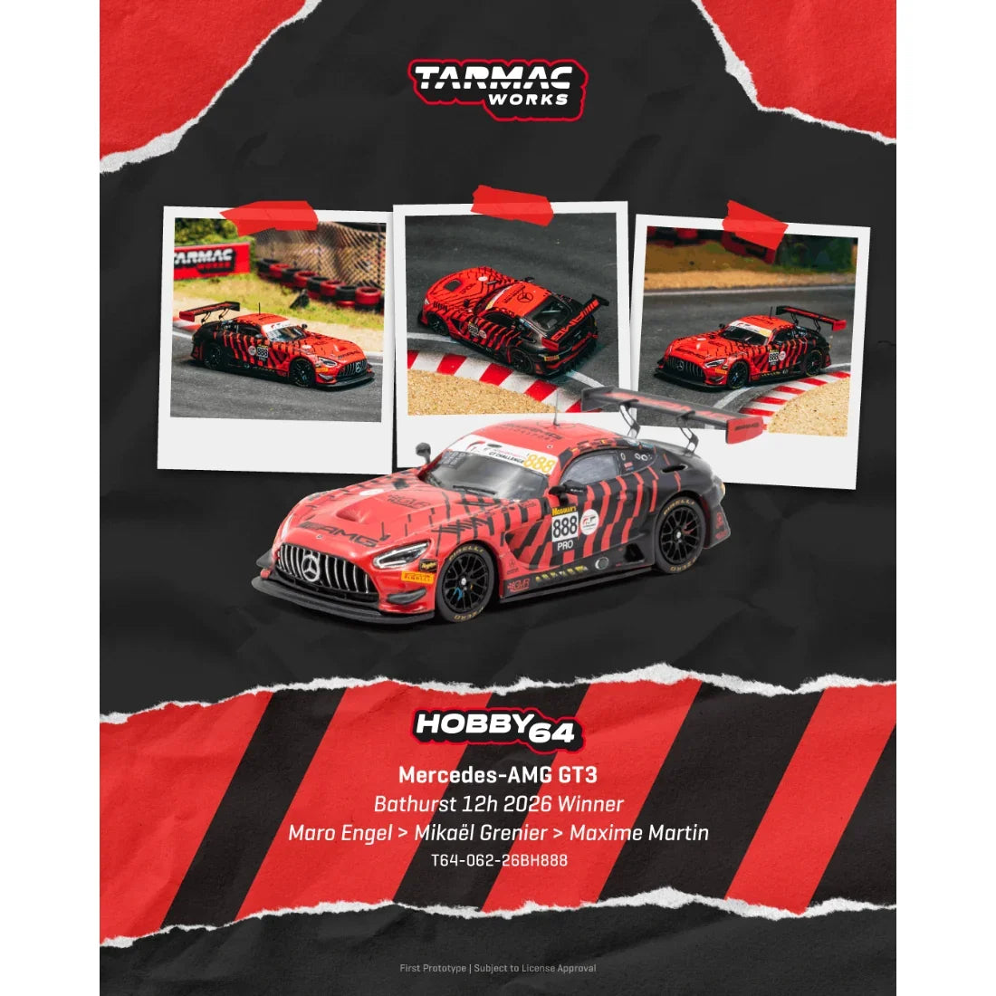 *PRE-ORDER* Mercedes AMG GT3 diecast Bathurst 12h Winner 2026, 1:64 Scale — image 4