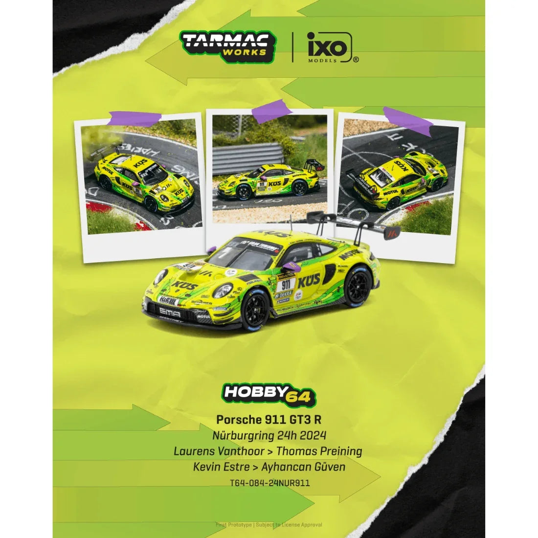 *PRE-ORDER* Porsche diecast 911 GT3 R Nurburgring 24h 2024, 1:64 Scale — image 5