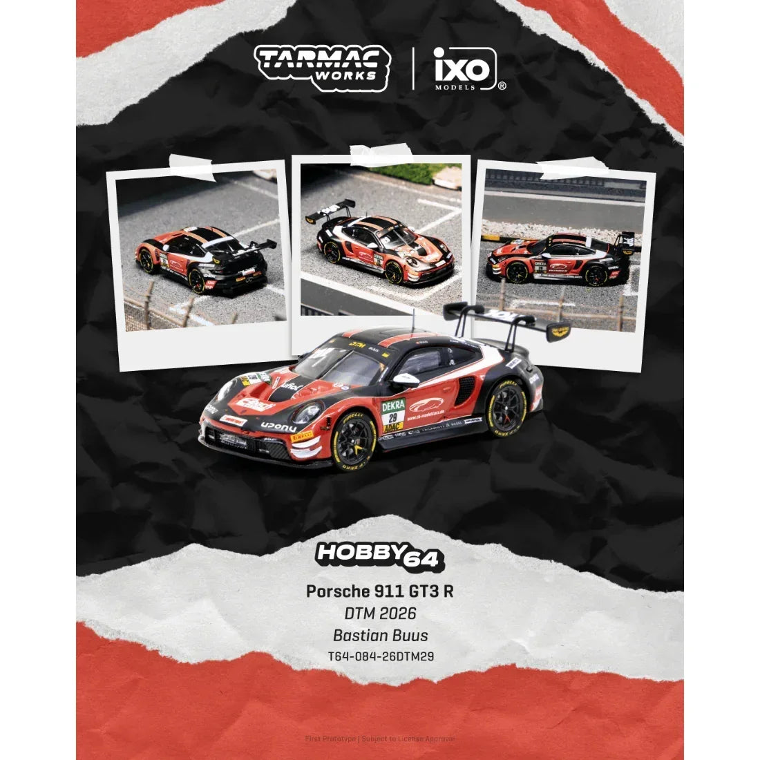 *PRE-ORDER* Porsche diecast 911 GT3 R DTM 2026 Bastian Buus, 1:64 Scale — image 1