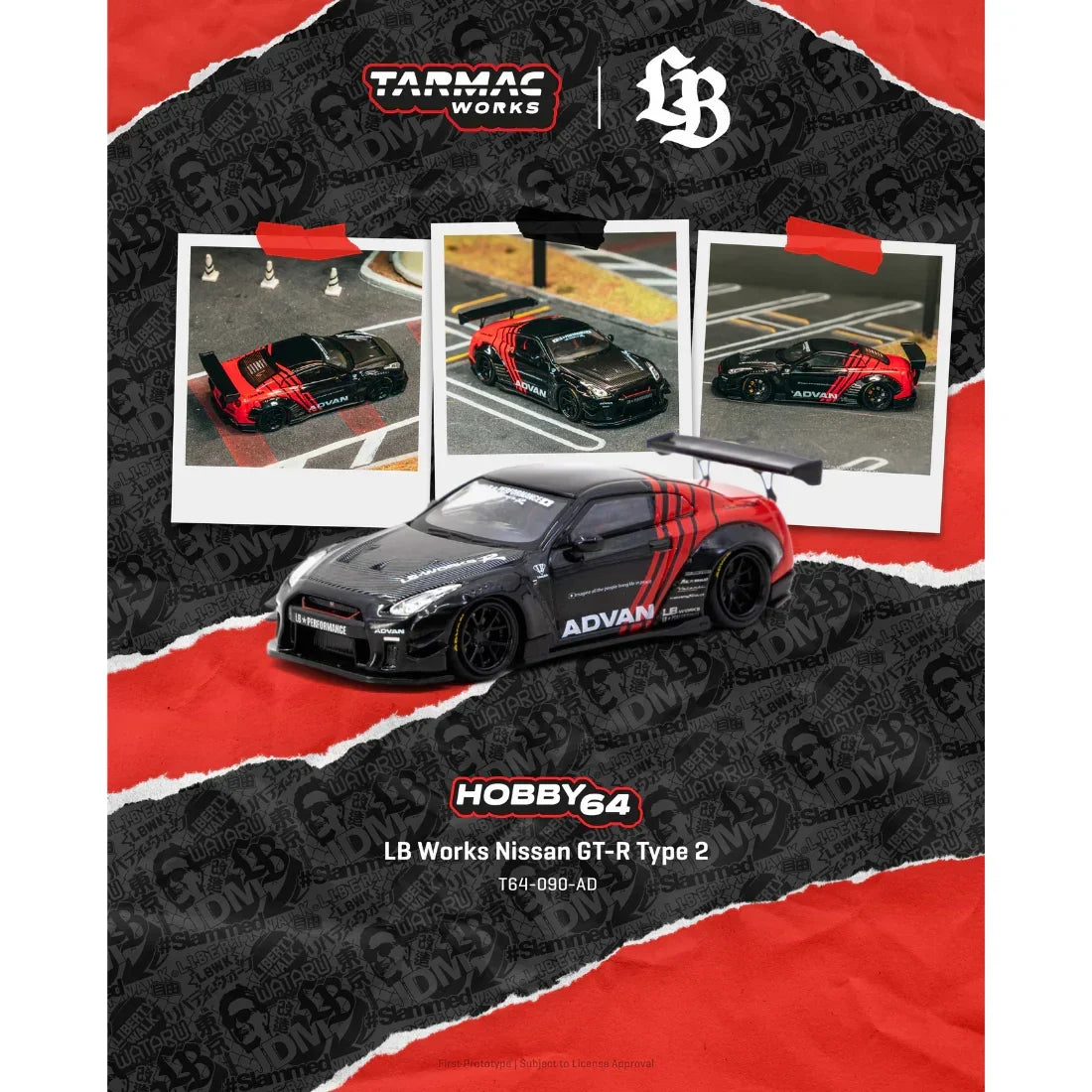 *PRE-ORDER* LB Works Nissan GT-R Type 2 Advan, 1:64 Scale — image 1