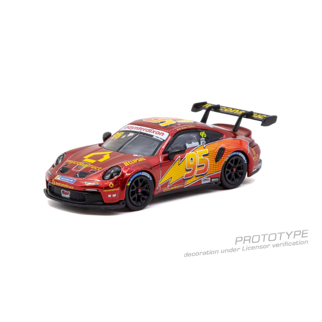*PRE-ORDER* Porsche diecast 911 GT3 Cup (992) Porsche Carrera Cup Australia 2025 Brett Boulton, 1:64 Scale (Chrome Red) — image 2