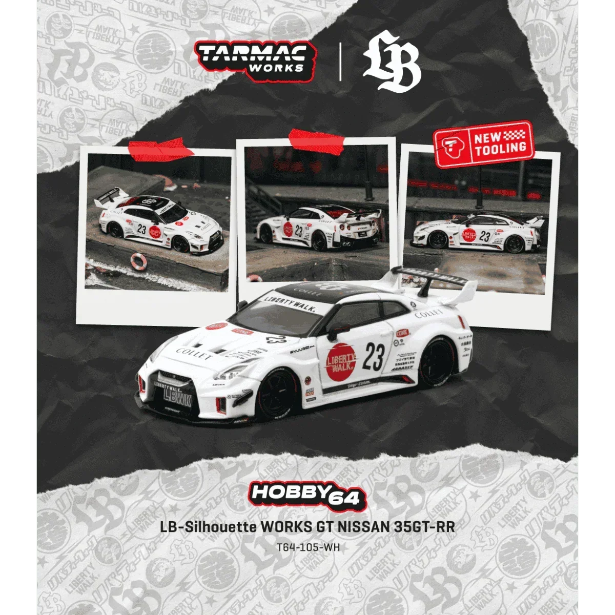 *PRE-ORDER* LB-Silhouette Works GT NISSAN 35GT-RR, 1:64 Scale (White) — image 1
