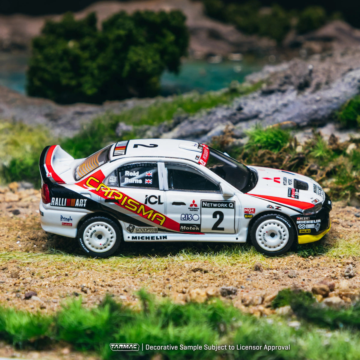 *PRE-ORDER* Mitsubishi Carisma GT Evolution IV RAC Rally 1997 (Chance of Chase Car), 1:64 Scale — image 3