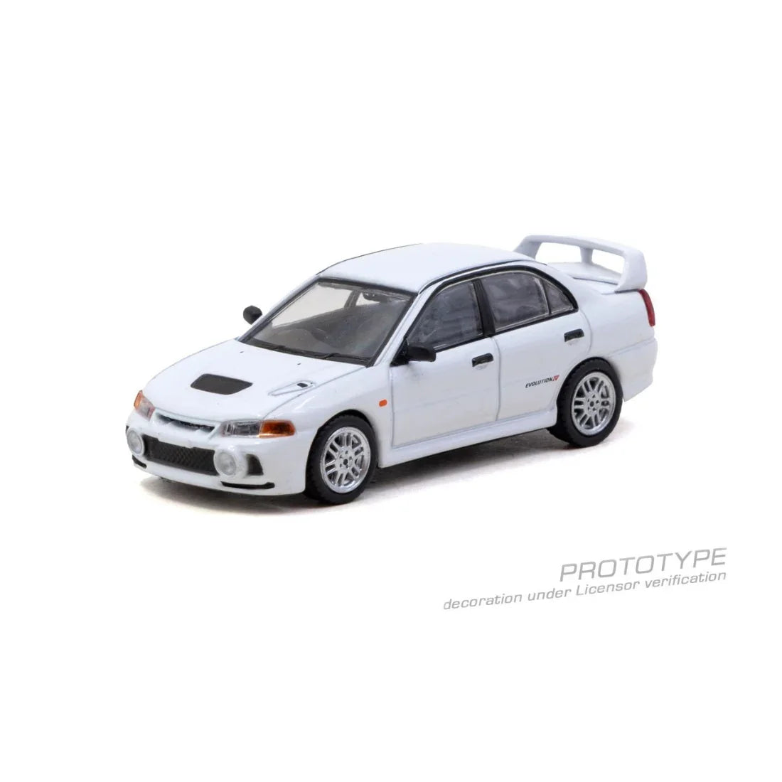*PRE-ORDER* Mitsubishi Lancer RS Evolution IV (White) Chance of Chase Car, 1:64 Scale — image 1