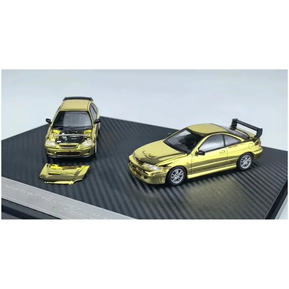 *TDE 2026* Honda Civic Type R (EK9) & Integra Type R (Mugen) Twin Set (Limited to 299 Sets), 1:64 Scale (Gold Chrome) — image 2