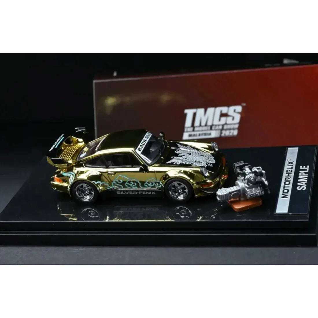 *TMCS 2026* Porsche diecast 964 Silver Pheonix (Limited Edition to 1299pcs) Gold Chrome, 1:64 Scale — image 4