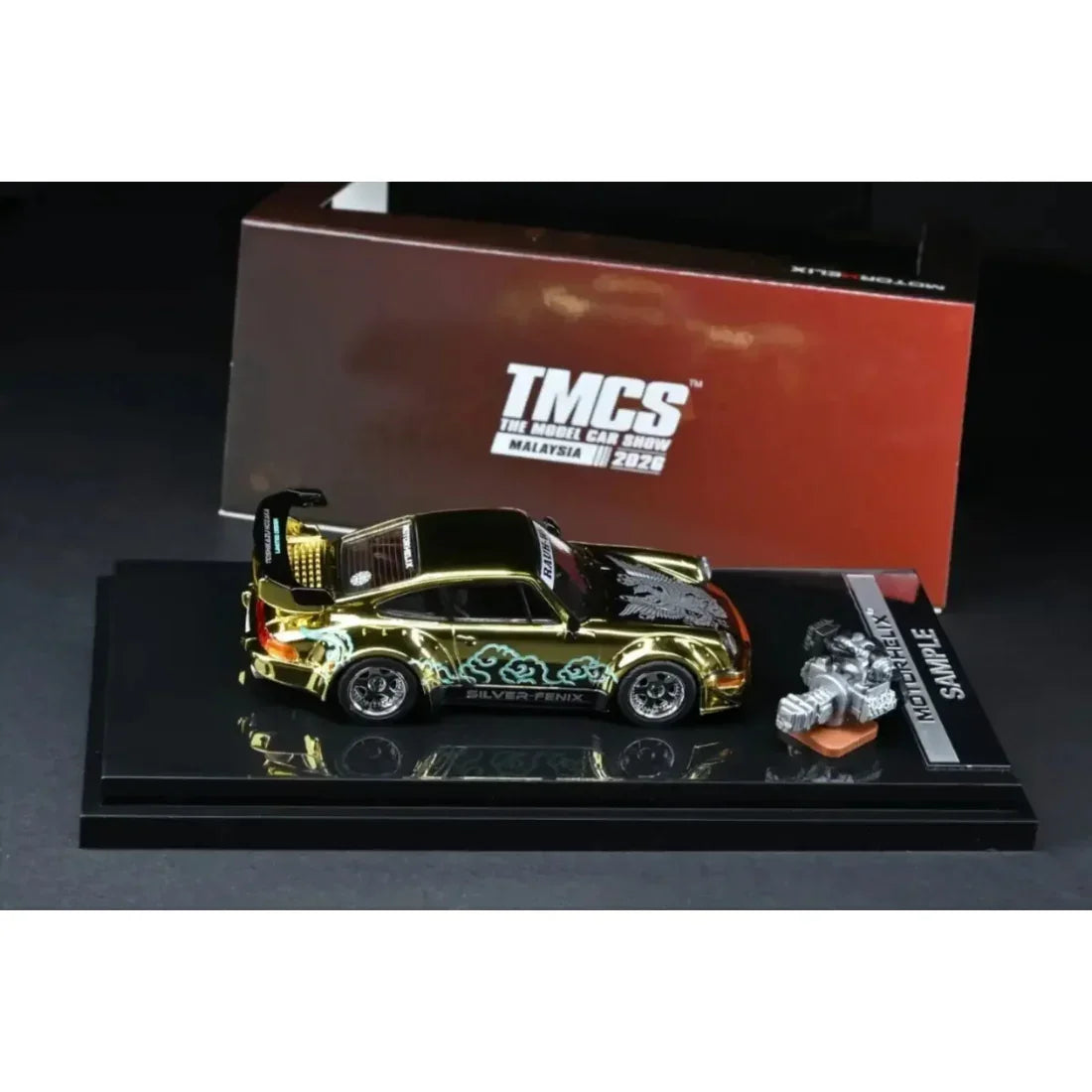 *TMCS 2026* Porsche diecast 964 Silver Pheonix (Limited Edition to 1299pcs) Gold Chrome, 1:64 Scale — image 3