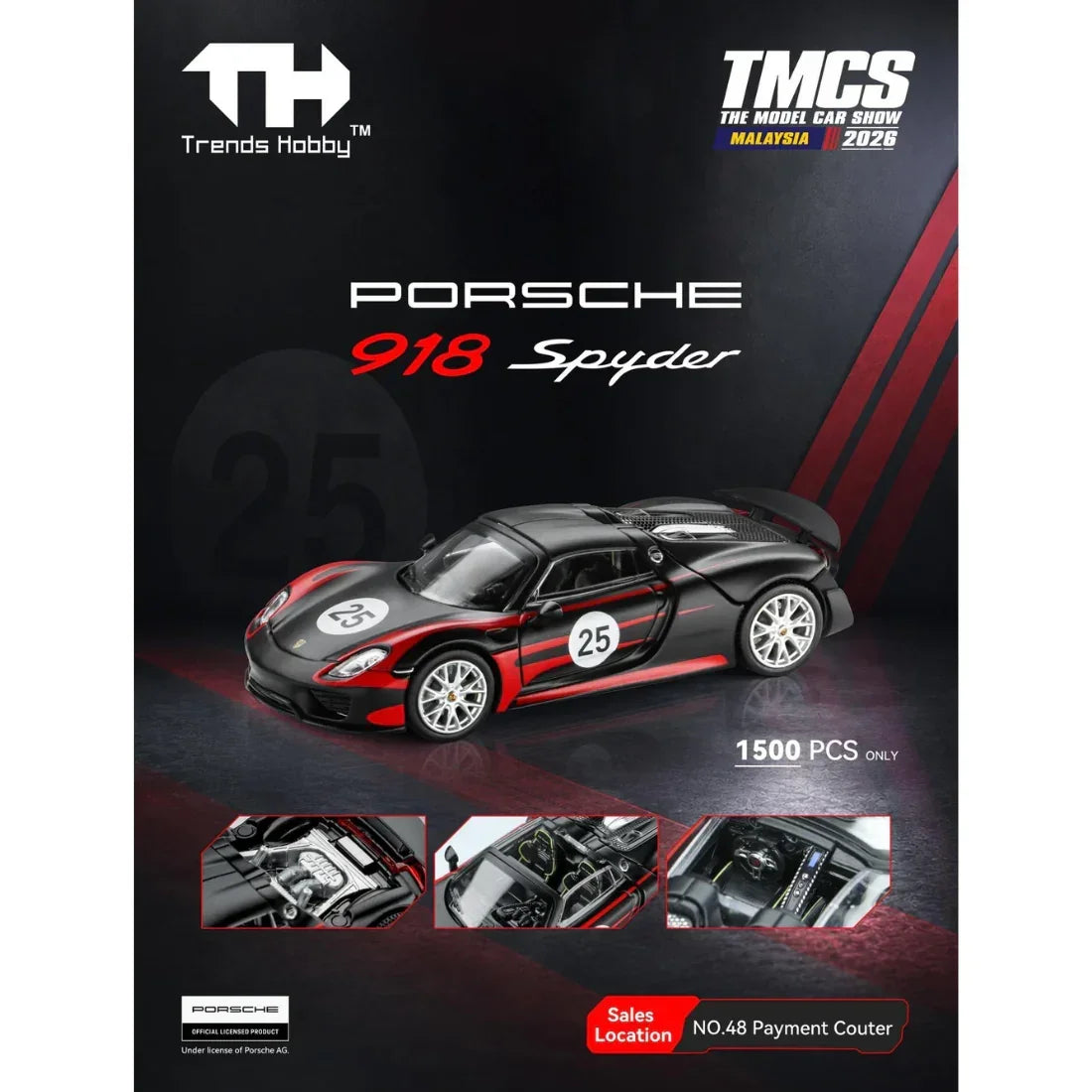 *TMCS 2026* Porsche diecast 918 Spyder, 1:64 Scale — image 1