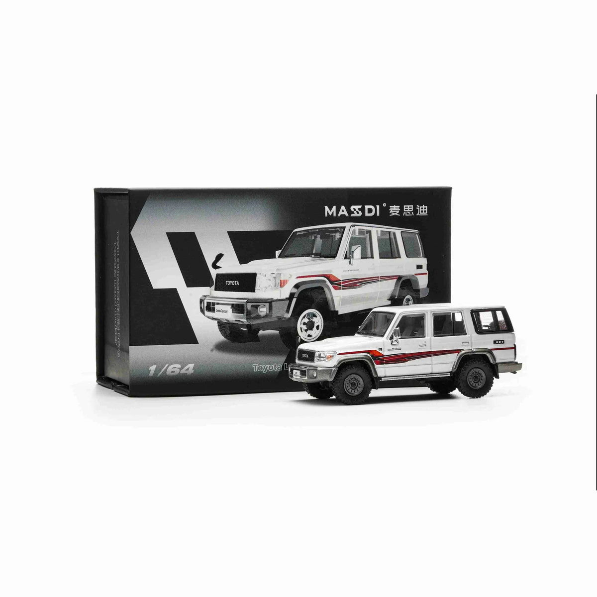 Toyota Land Cruiser LC76 1994, 1:64 Scale (White) — image 1