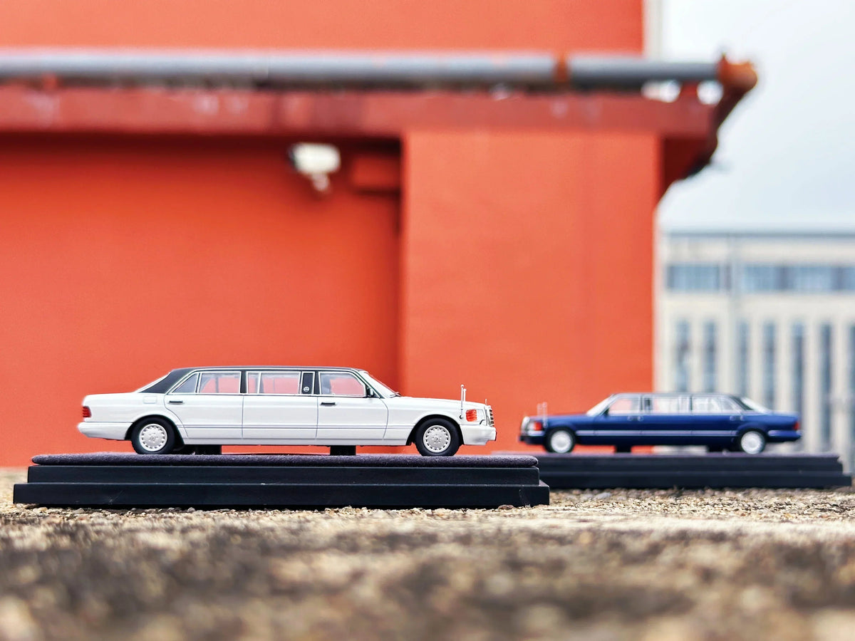 *HEC 2026* Mercedes S-Class W126 44" Limosine Trasco 1000SEL, 1:64 Scale (Blue) — image 13